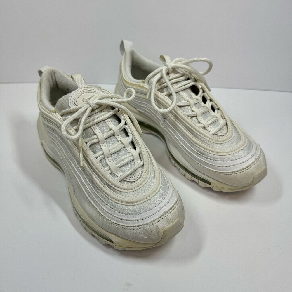 Nike Air Max 97 Triple White‎ Shoes Sneakers GS 921522-104 Size 5.5Y Womens 7